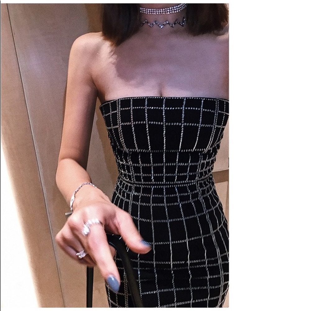 Rhinestone strapless dress